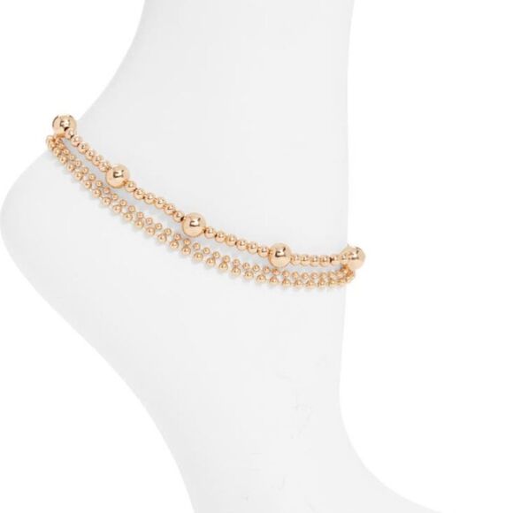 Layered ball chain anklet - Picture 1 of 5